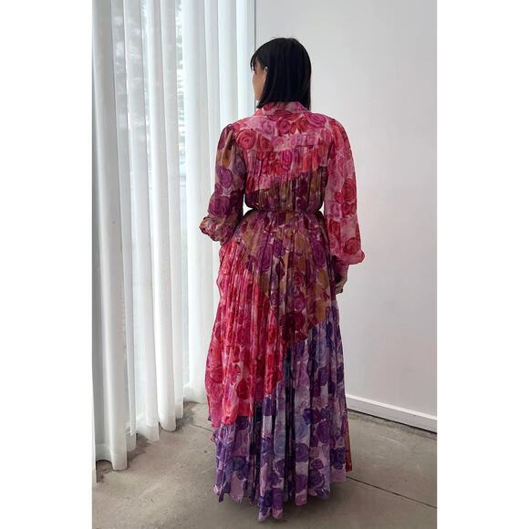 Aje Collisions Smock Maxi Dress in Kaleidoscopic Rose New - Picture 5 of 12